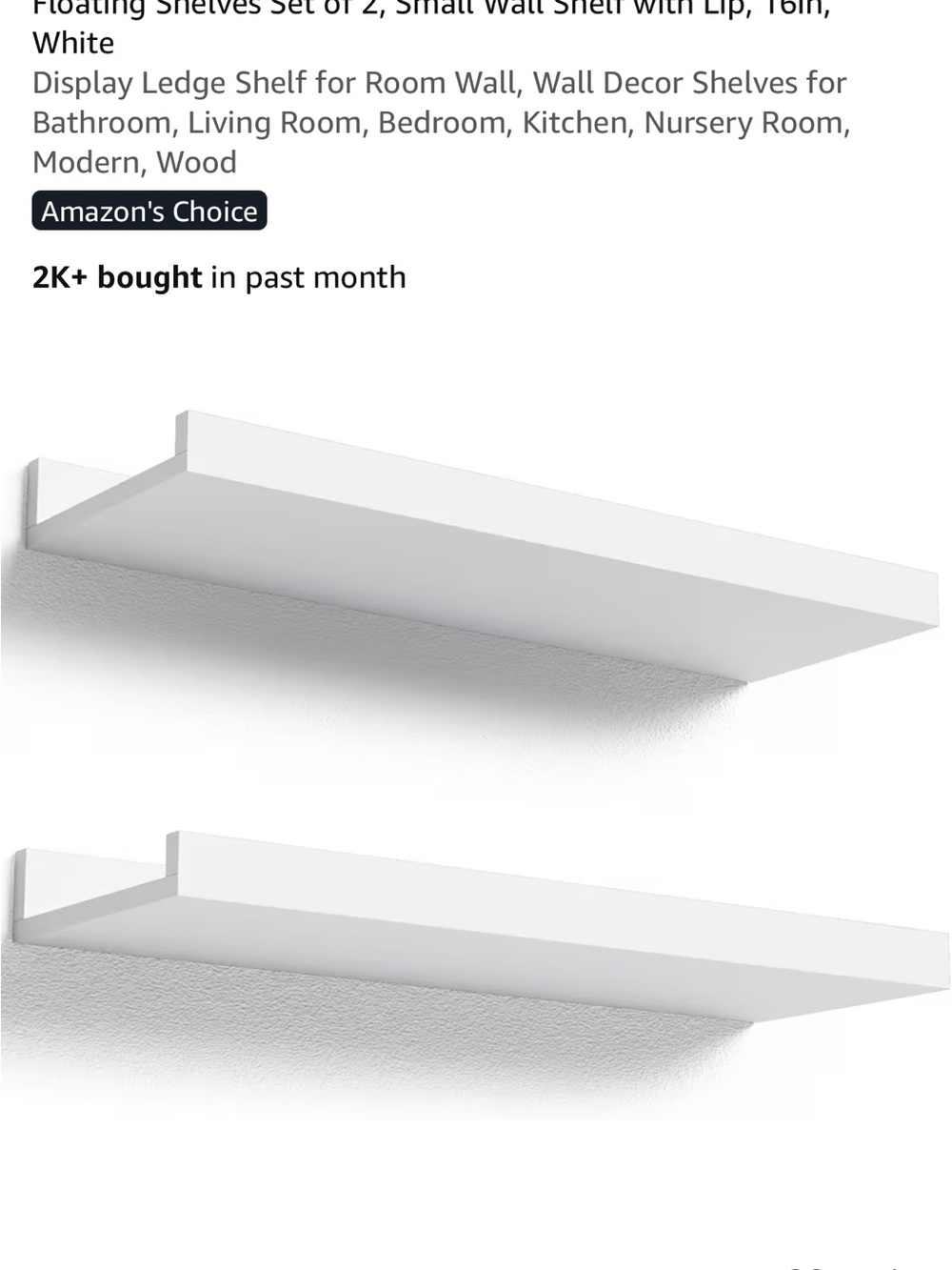 Floating Wall Shelf Set (White) - Modern Minimal Shelf